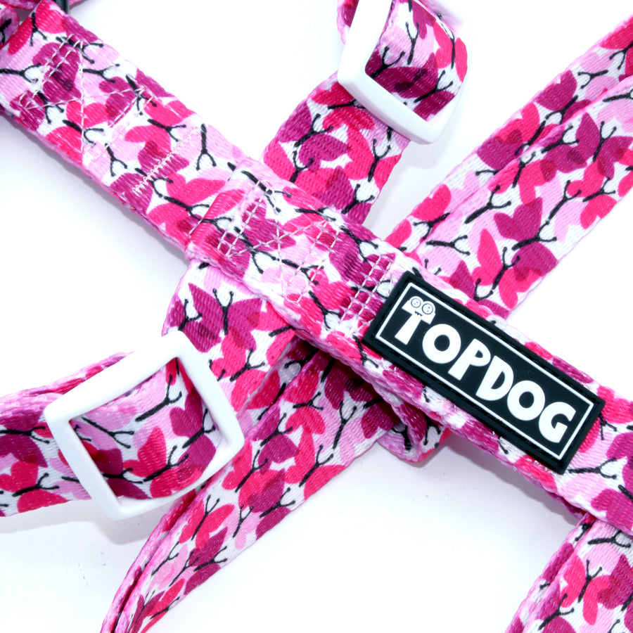 TopDog Love Bug Adjustable Strap Dog Harness, close-up of the butterfly design
